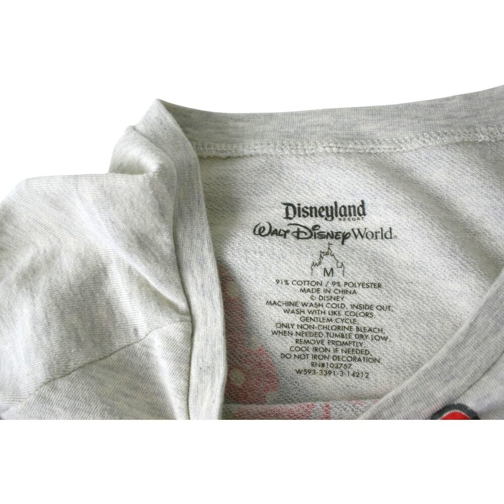 Disney Minnie Mouse Disneyland/Disney World Gray Long Sleeve Sweatshirt Size M - Picture 3 of 3